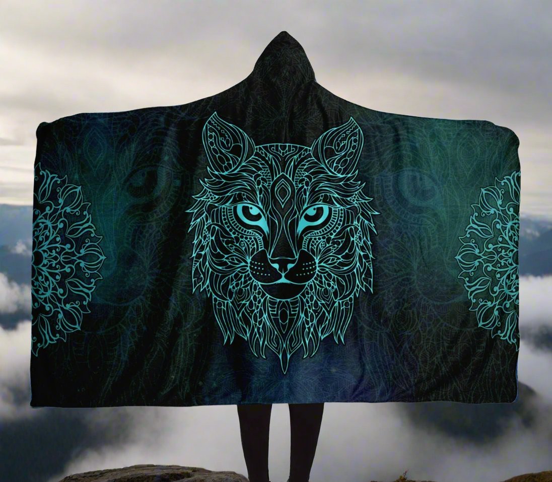 Mystic Lynx Hooded Blanket