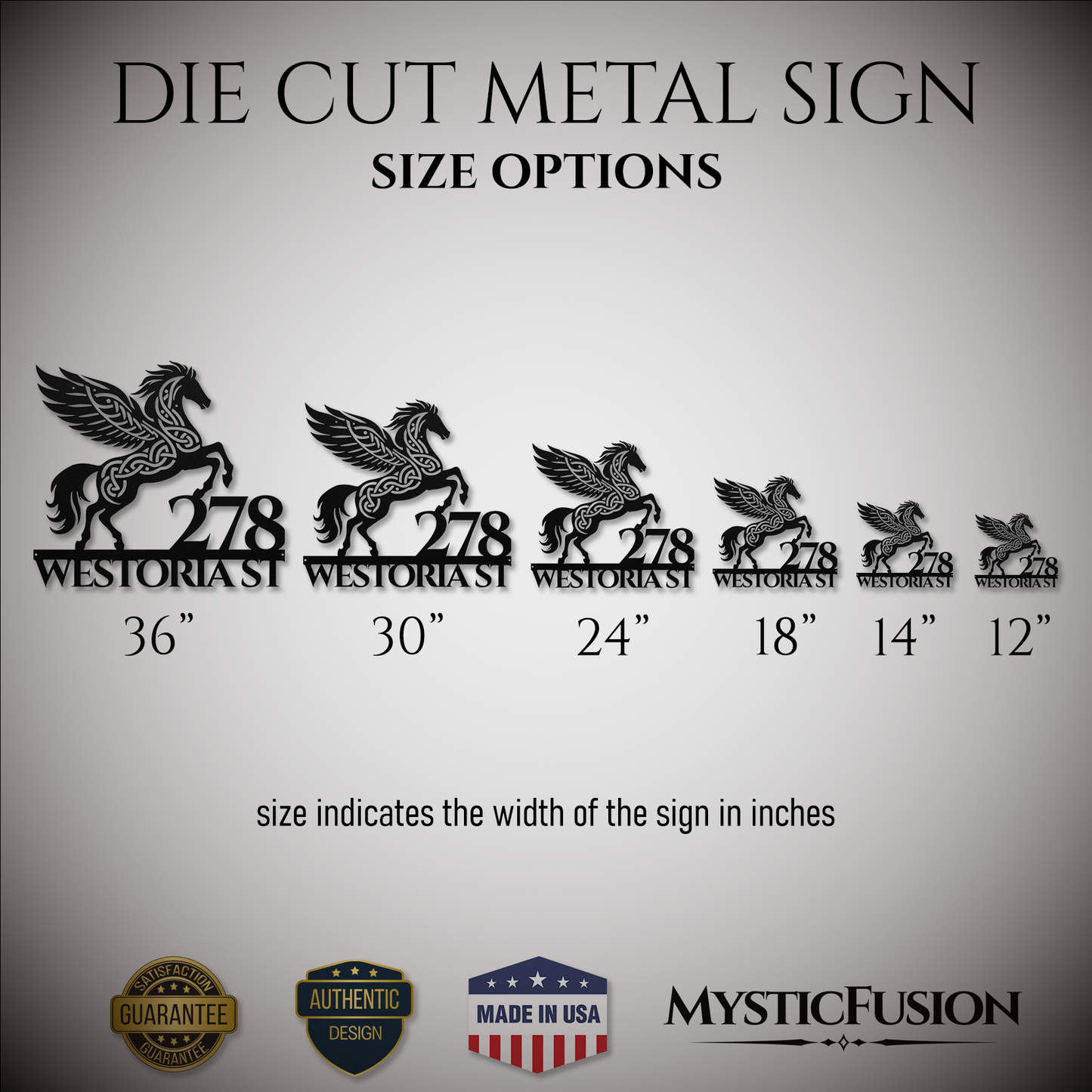 Celtic Pegasus Metal Address Sign