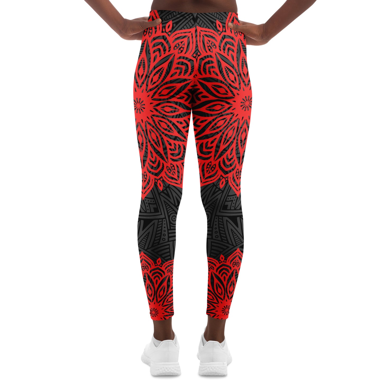 Red and Black Mandala Leggings