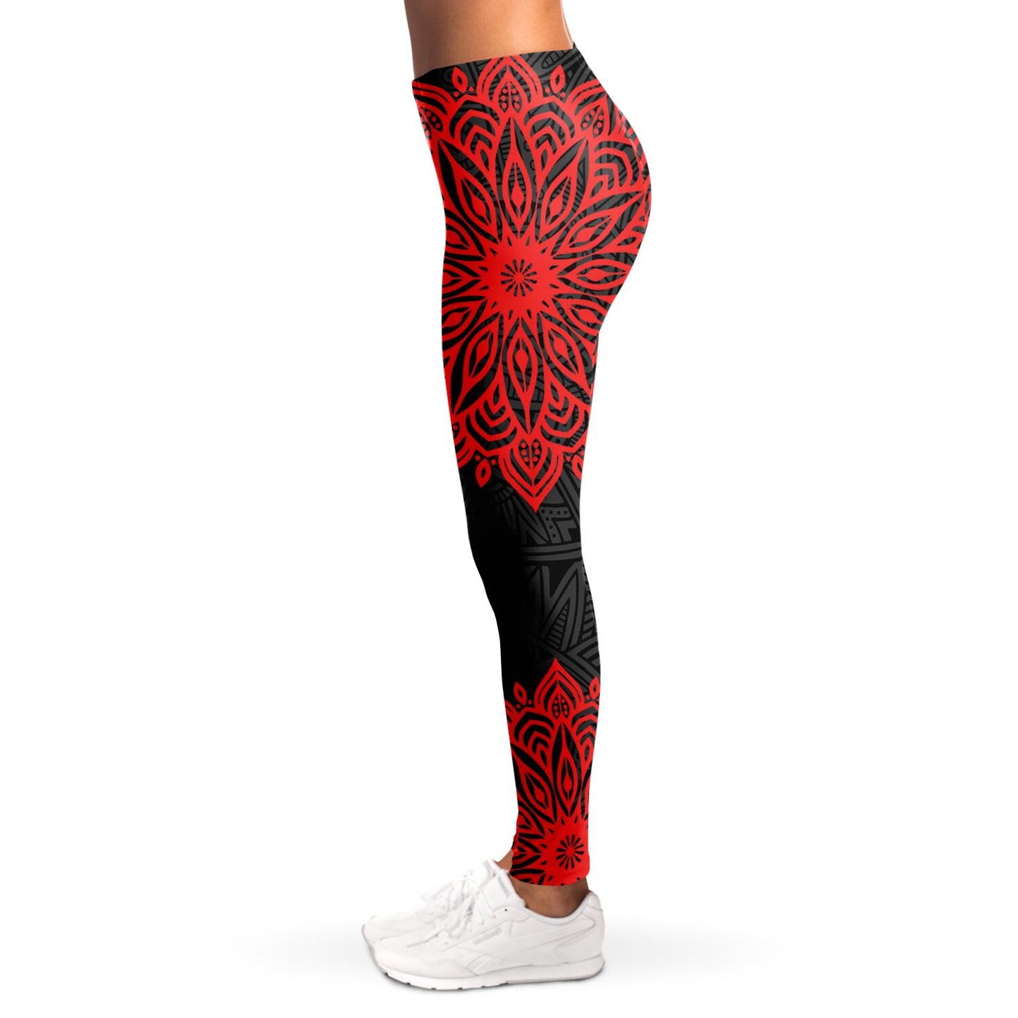 Red and Black Mandala Leggings