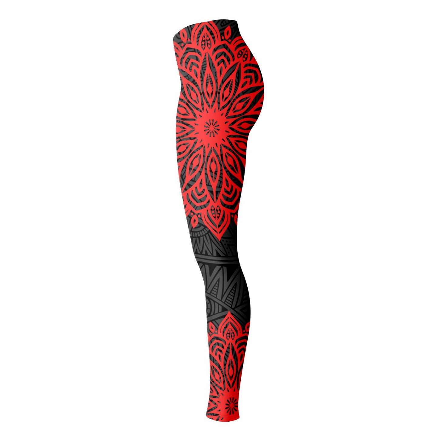 Red and Black Mandala Leggings