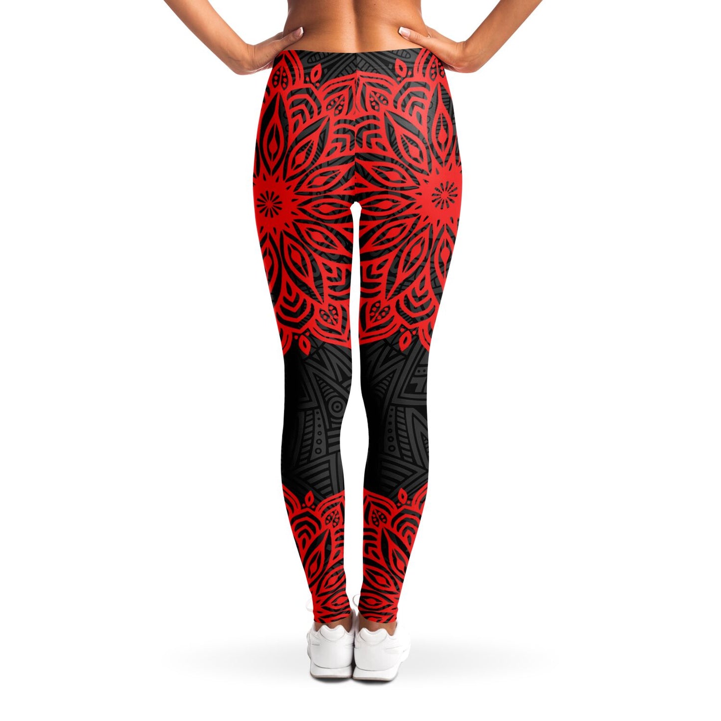 Red and Black Mandala Leggings