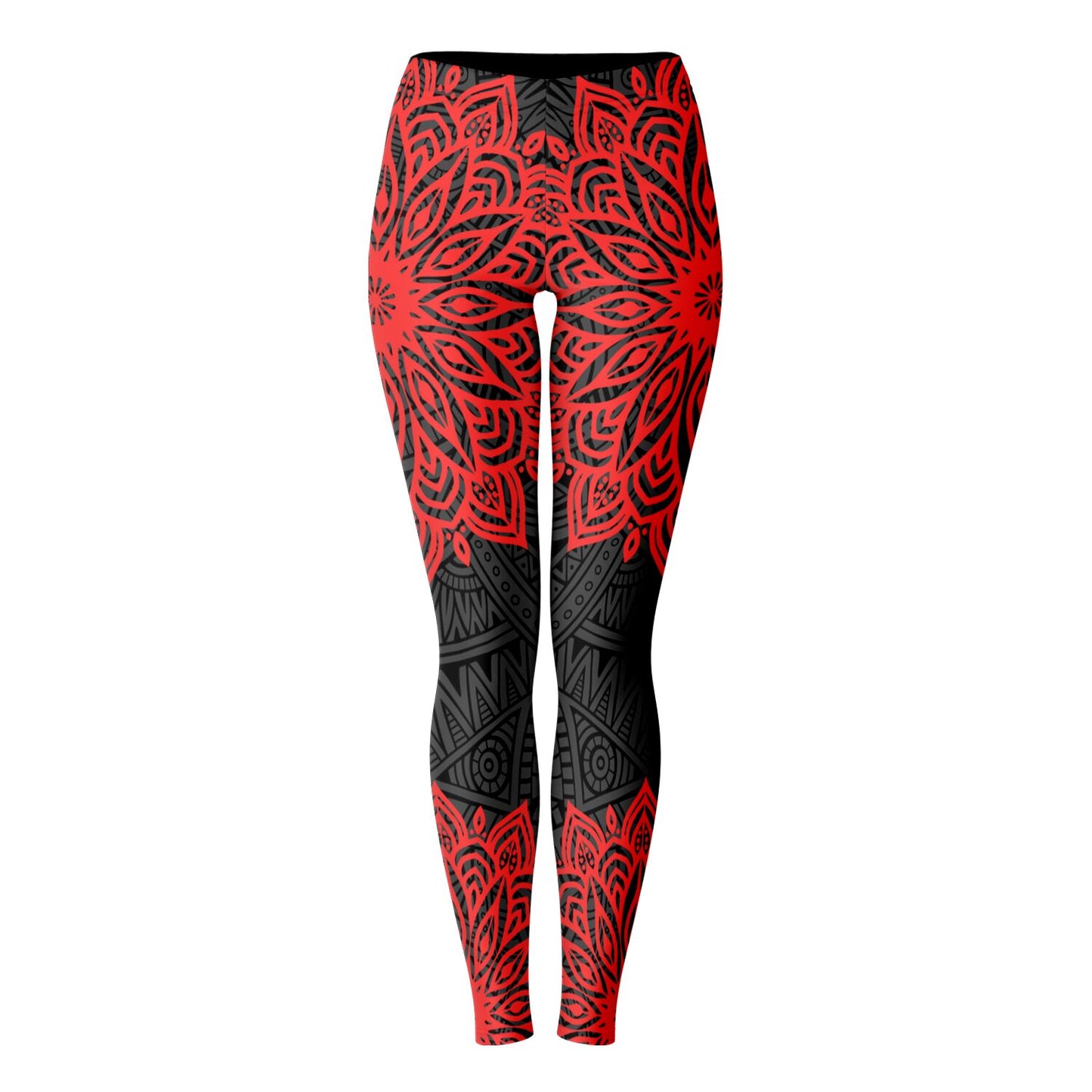 Red and Black Mandala Leggings