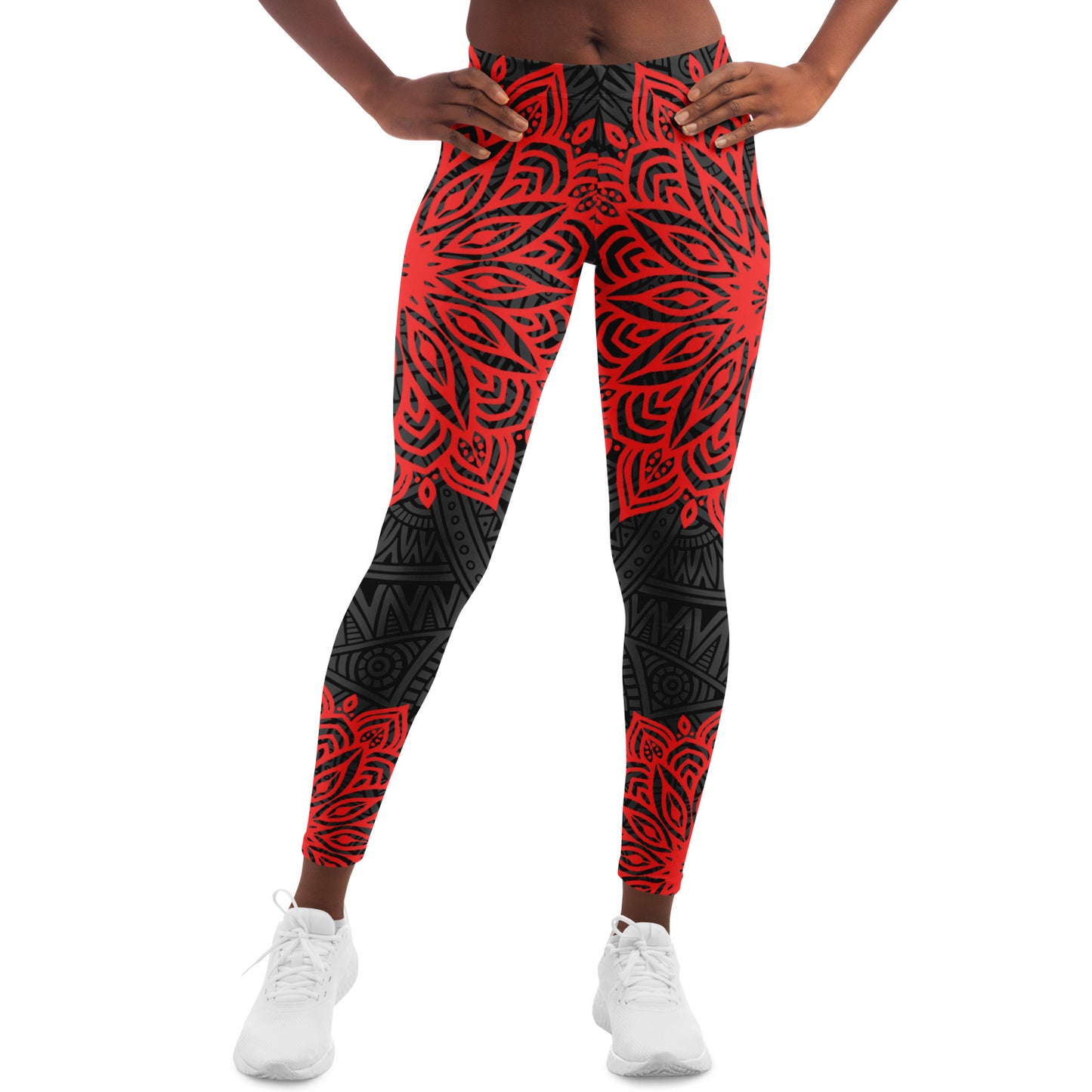 Red and Black Mandala Leggings