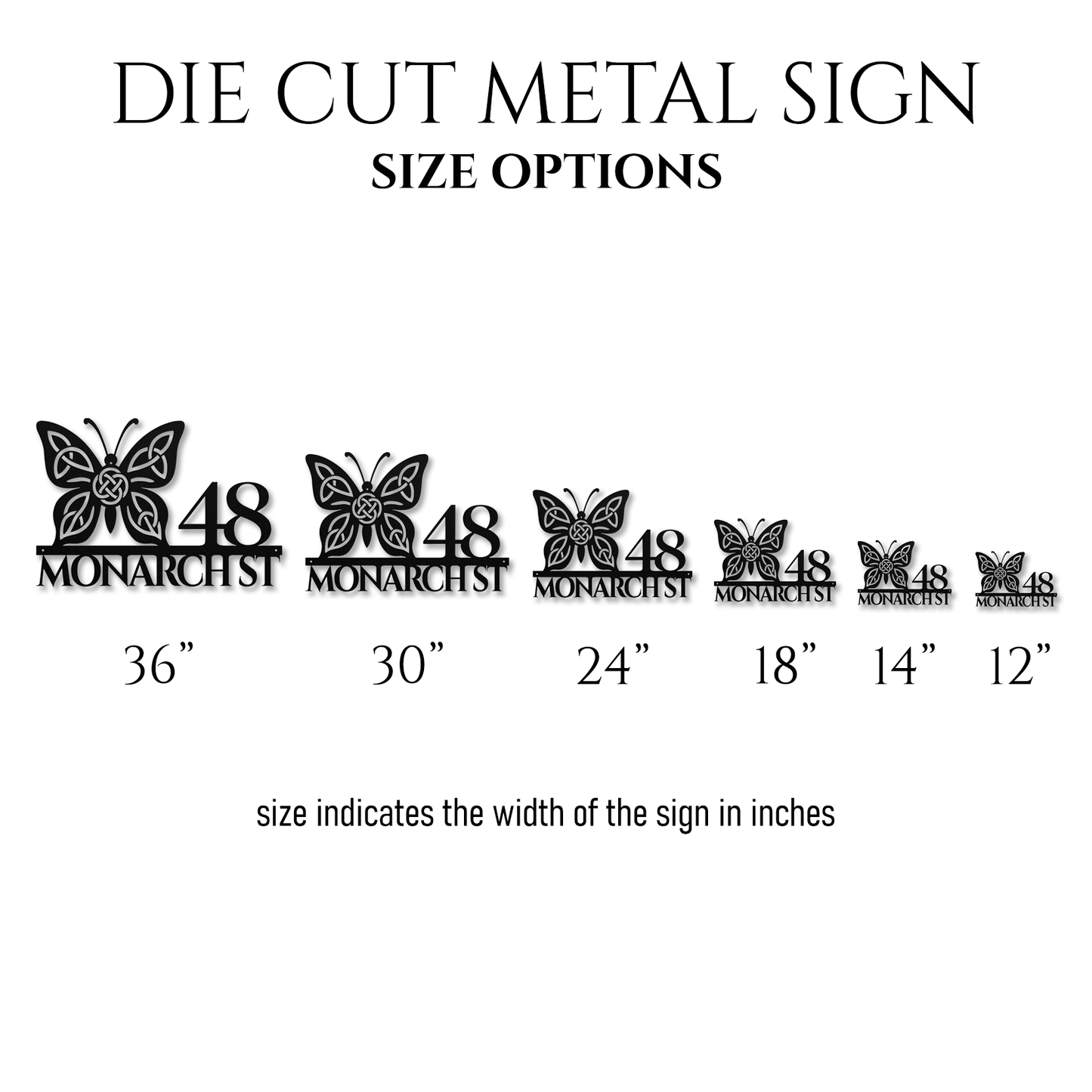 Celtic Butterfly Metal Address Sign