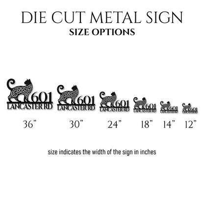 Celtic Cat Metal Address Sign