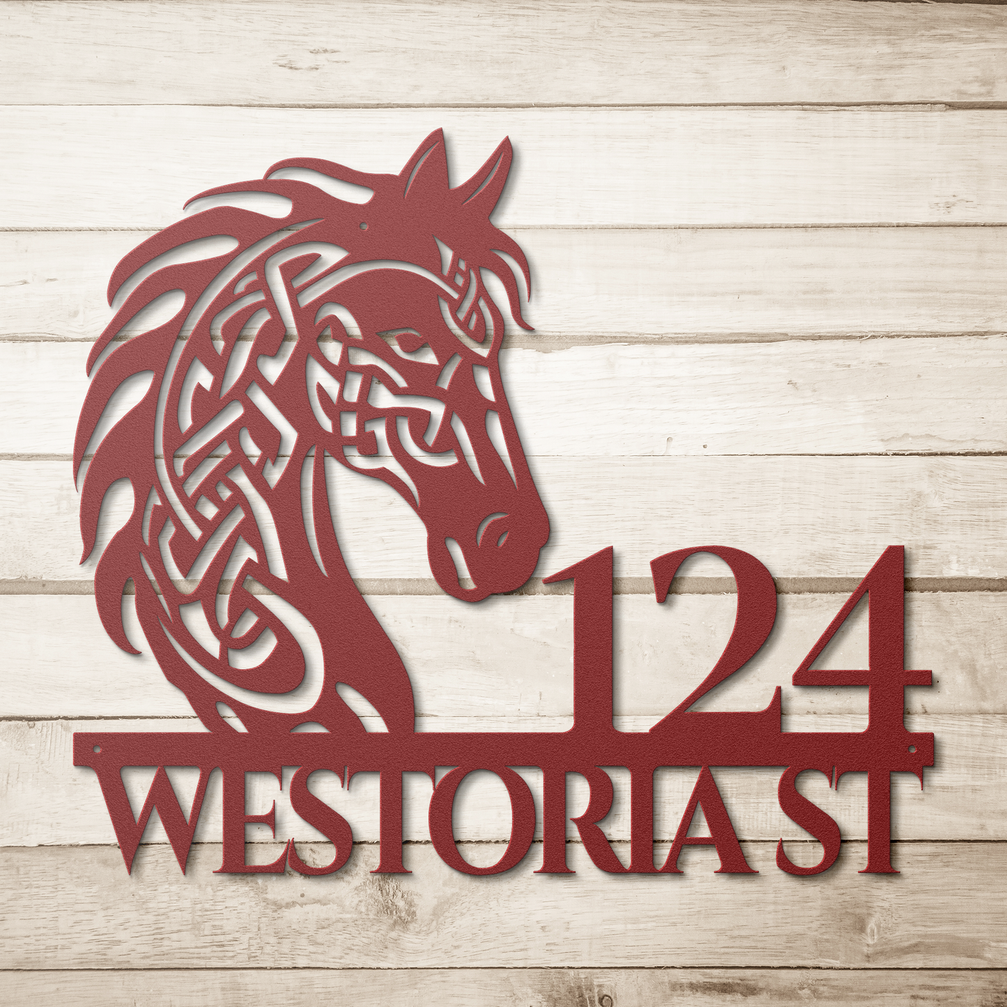 Celtic_Horse_Head_Metal_Address_Sign_Red_Simple_Wood_BKGD_Mockup.png_15428011