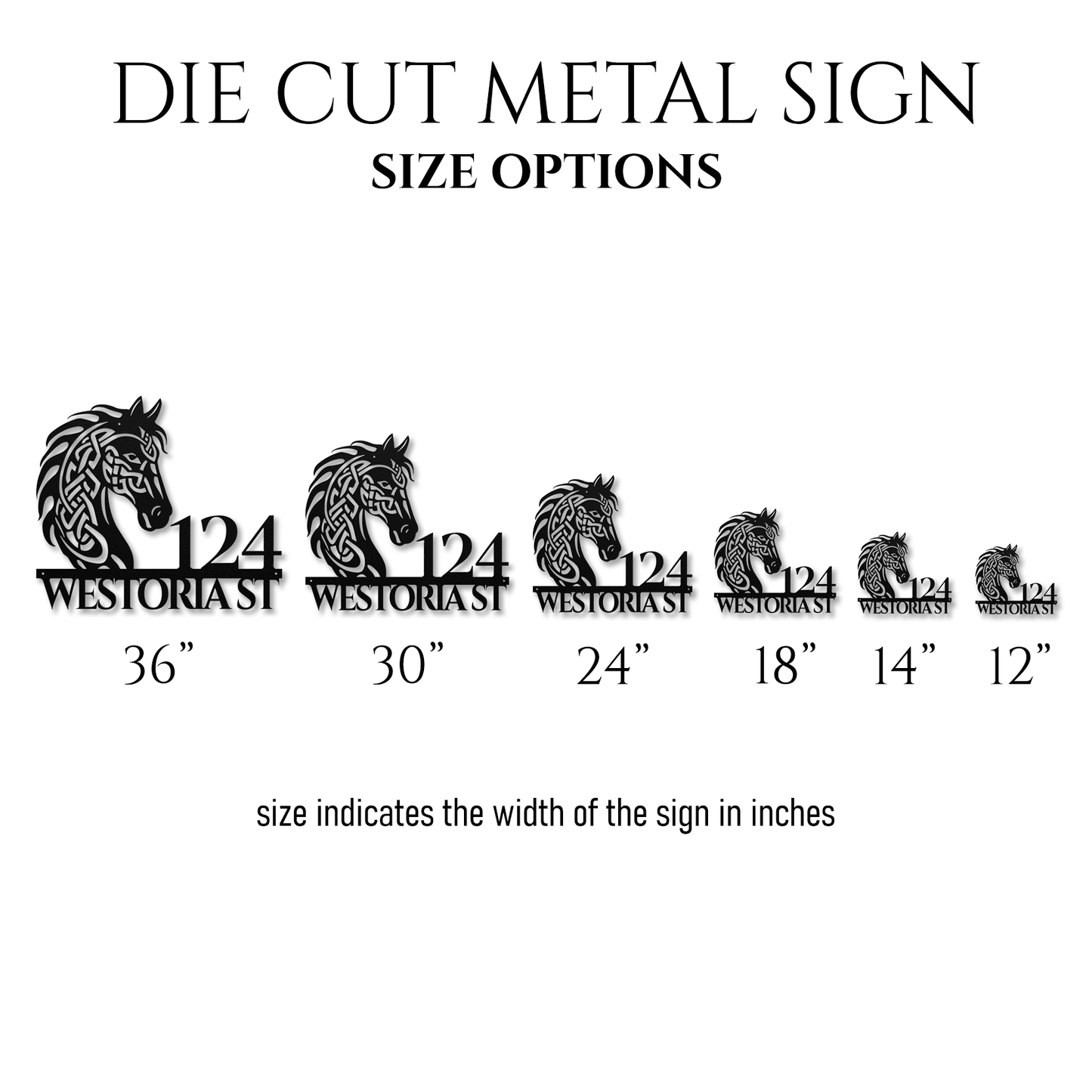 Celtic Horse Head Metal Address Sign