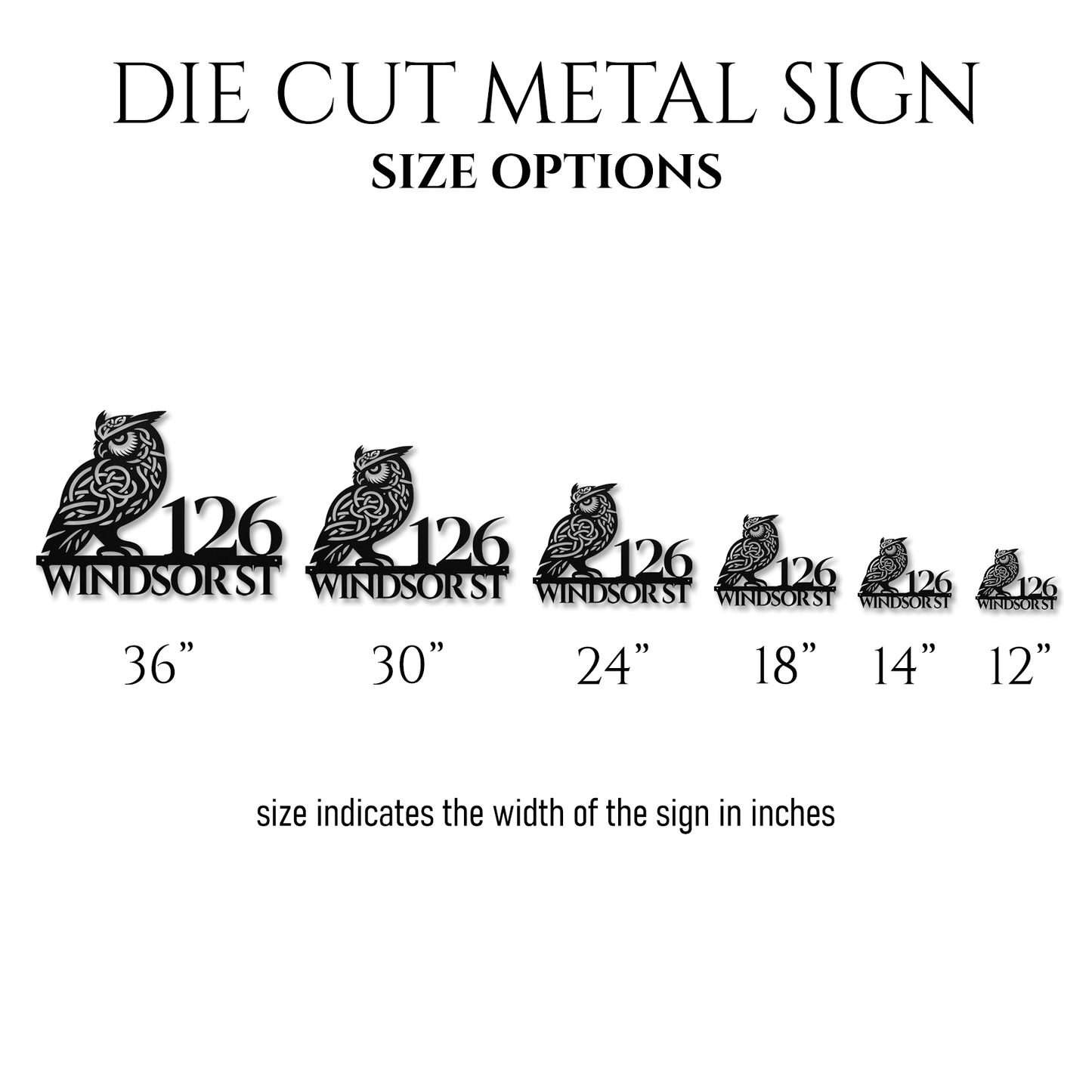 Celtic Owl Metal Address Sign