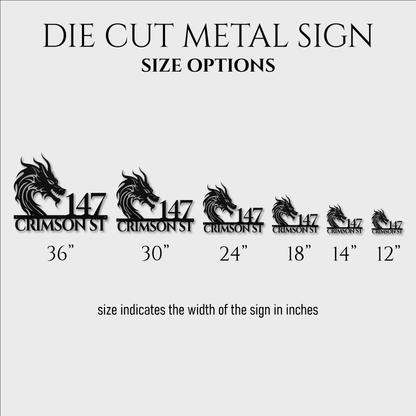 Mythical Dragon Metal Address Sign