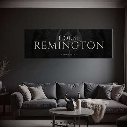 Personalized Dragon House Banner Panoramic Canvas