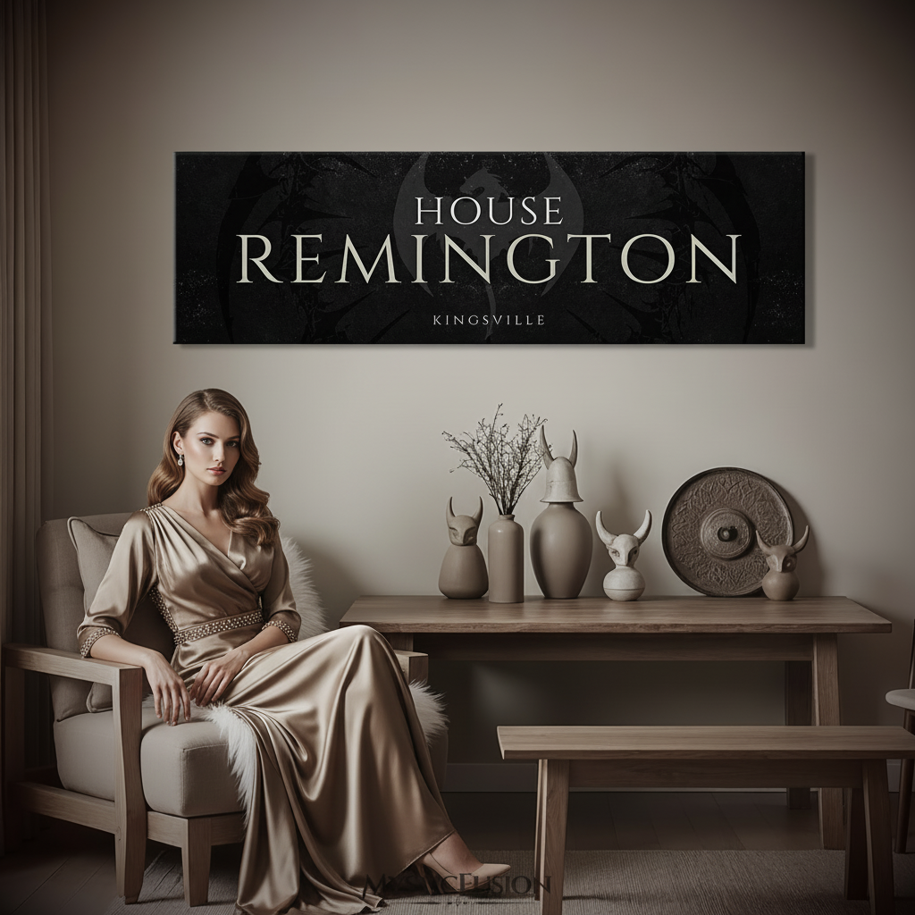 Personalized Dragon House Banner Panoramic Canvas