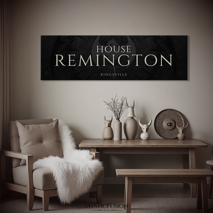 Personalized Dragon House Banner Panoramic Canvas