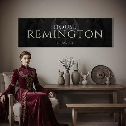 Personalized Dragon House Banner Panoramic Canvas