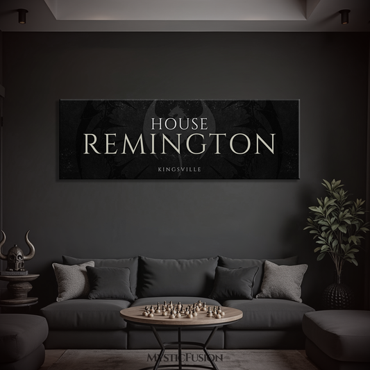 Personalized Dragon Family Name Panoramic Canvas