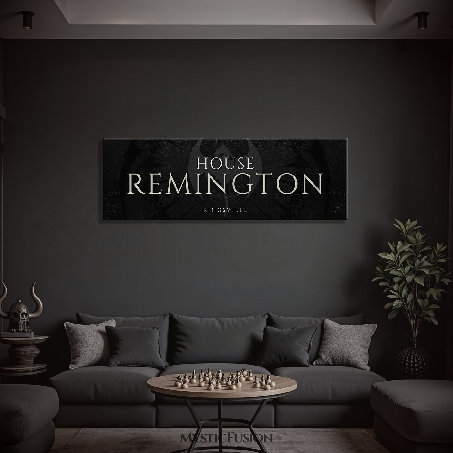 Personalized Dragon House Banner Panoramic Canvas