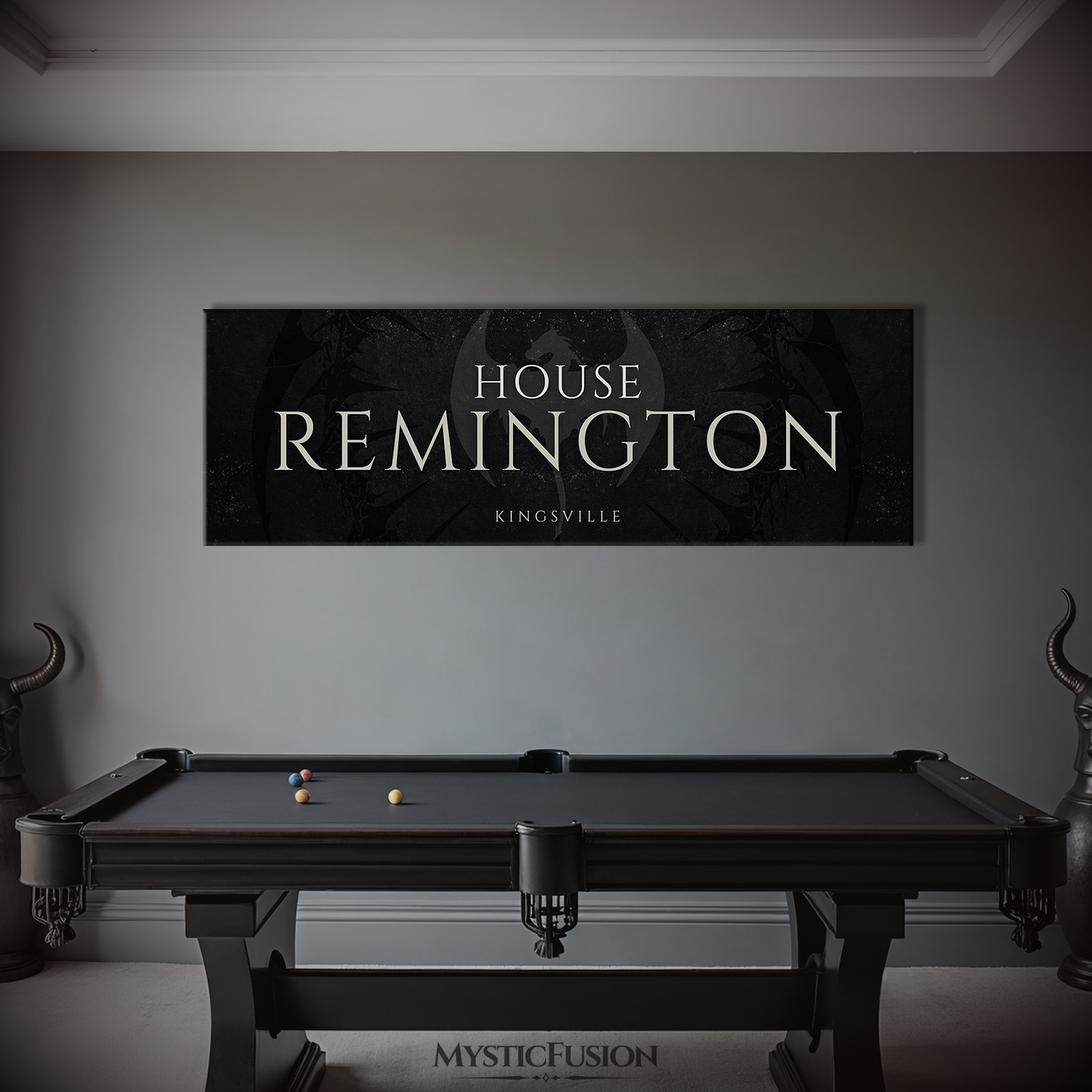 Personalized Dragon Family Name Panoramic Canvas