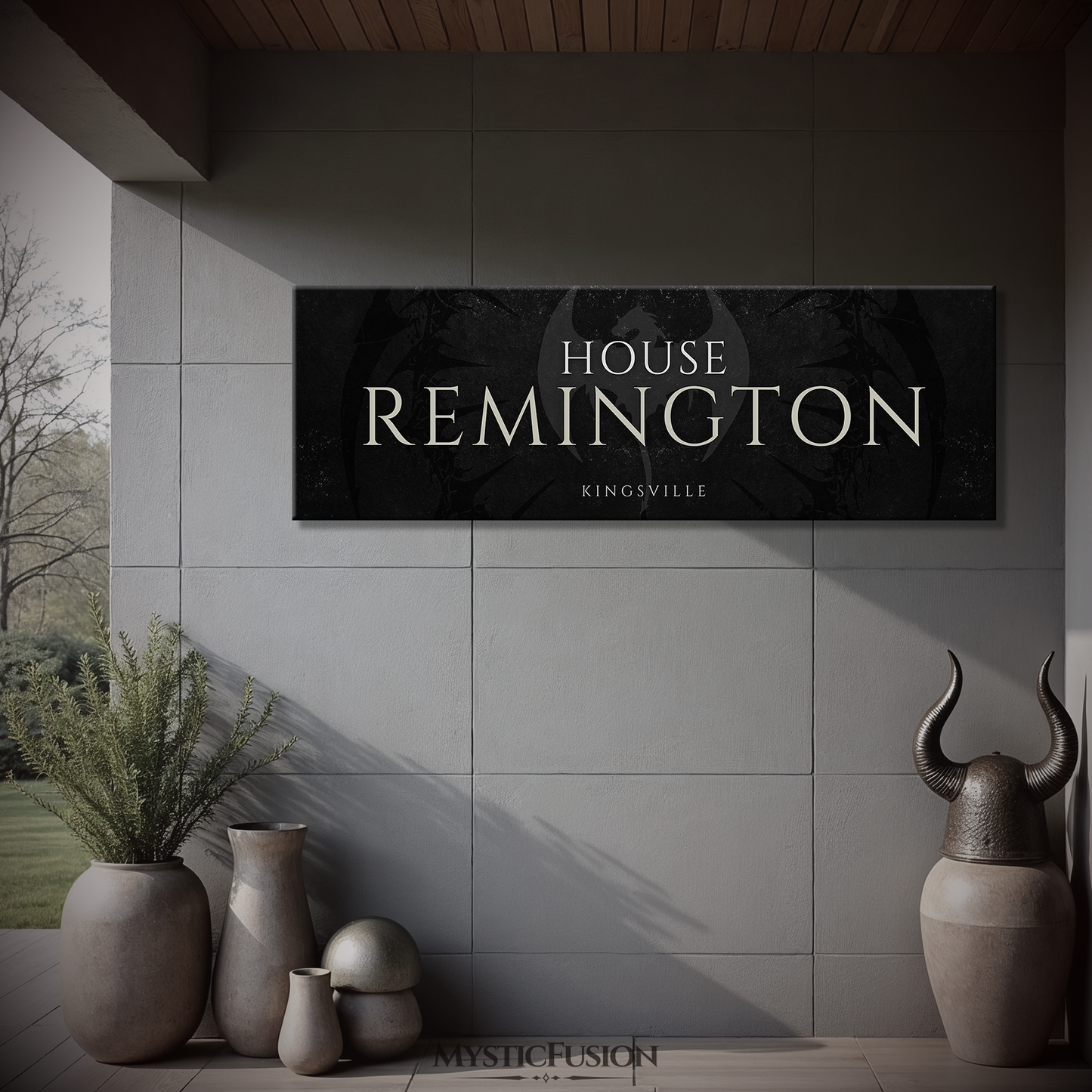 Personalized Dragon Family Name Panoramic Canvas