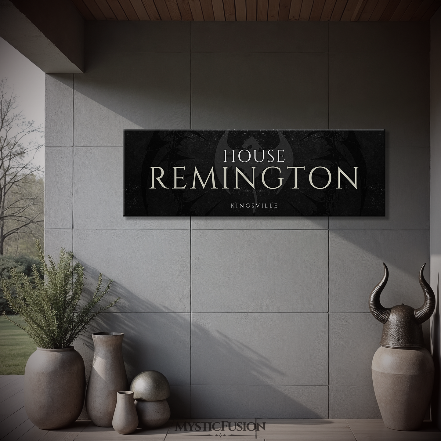 Personalized Dragon House Banner Panoramic Canvas