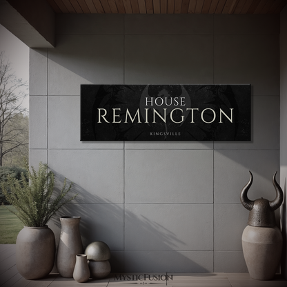 Personalized Dragon House Banner Panoramic Canvas