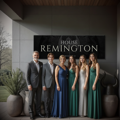 Personalized Dragon House Banner Panoramic Canvas