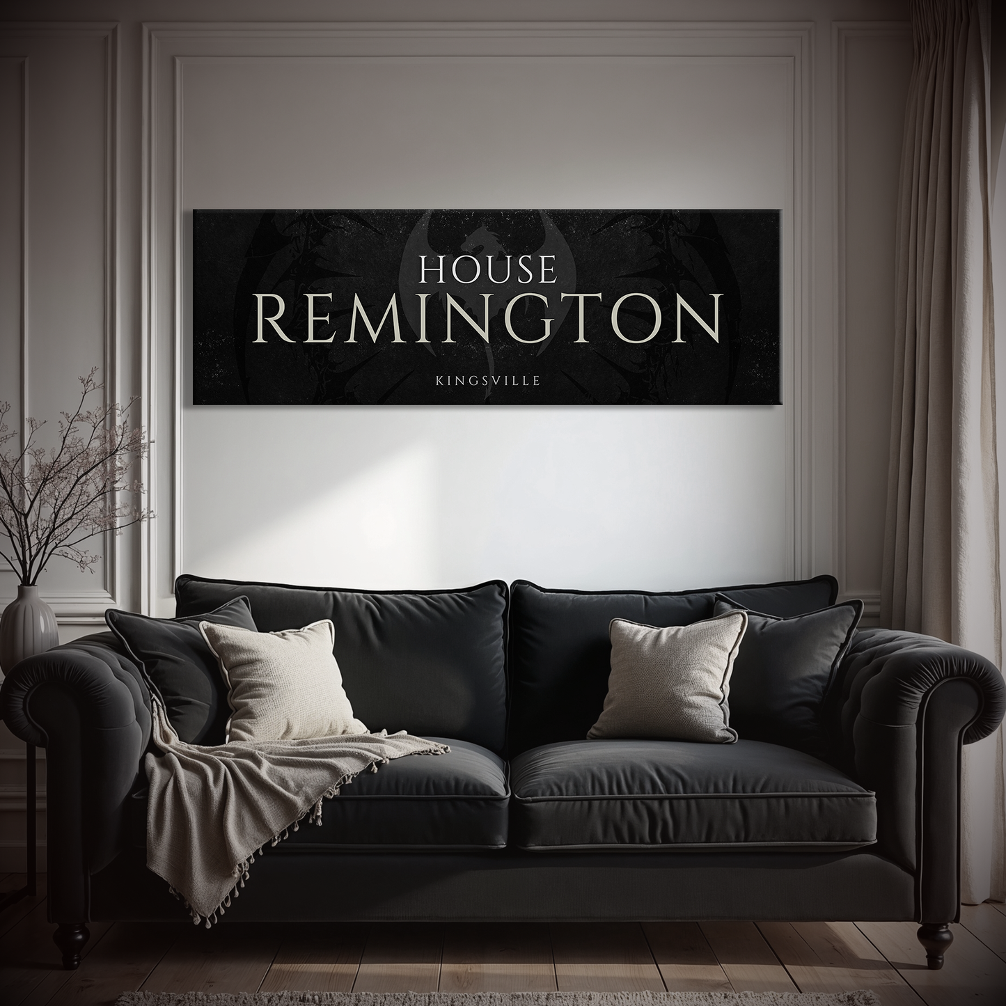 Personalized Dragon House Banner Panoramic Canvas