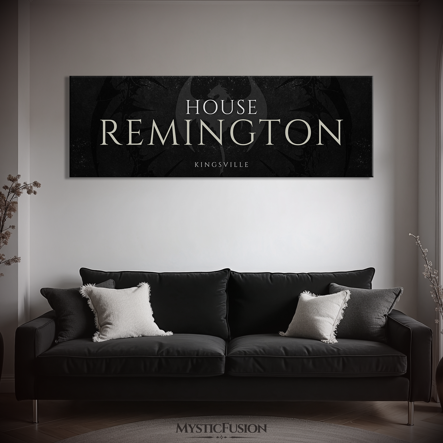 Personalized Dragon House Banner Panoramic Canvas