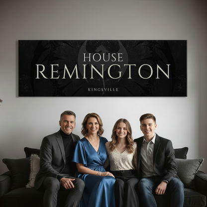 Personalized Dragon House Banner Panoramic Canvas