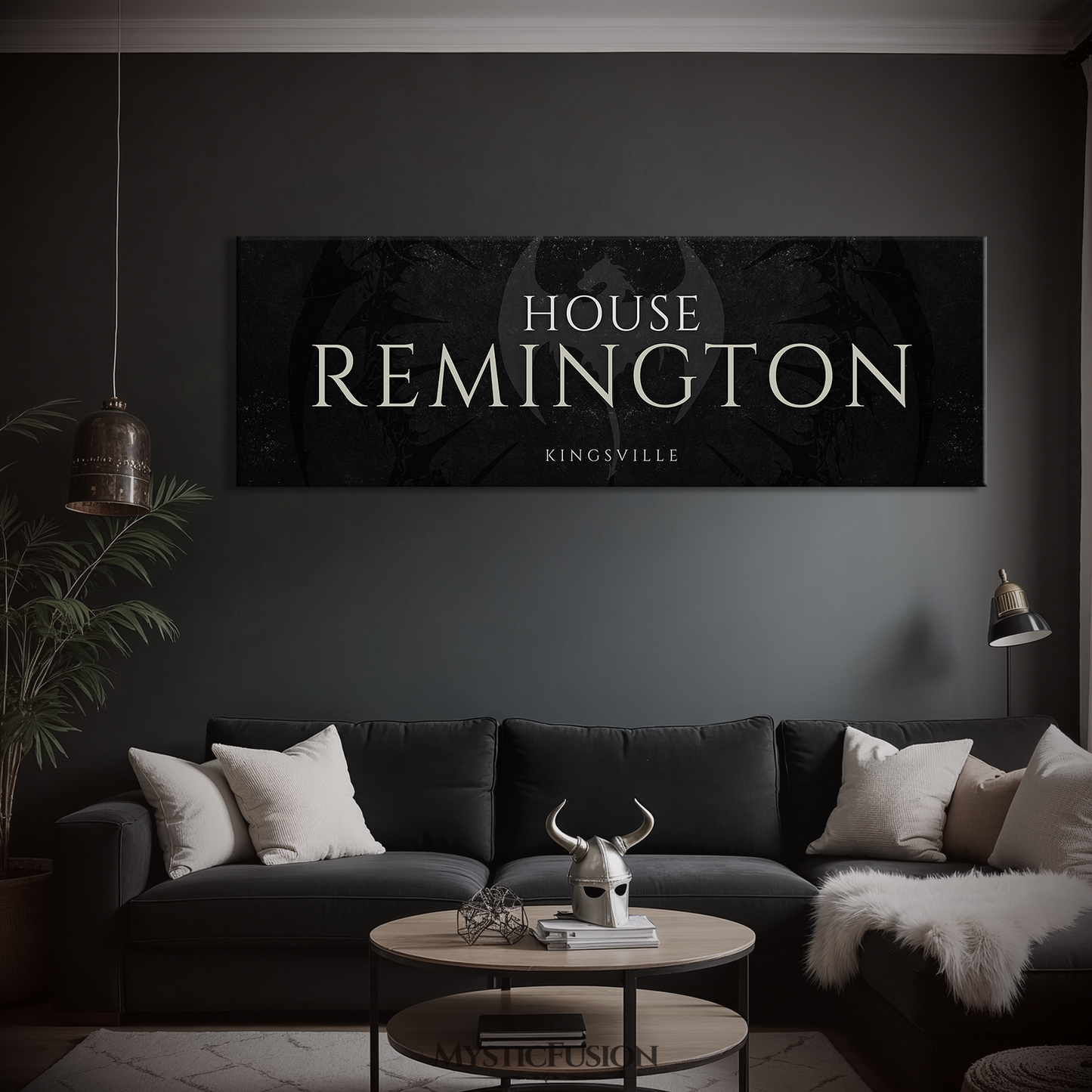 Personalized Dragon Family Name Panoramic Canvas