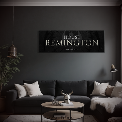 Personalized Dragon House Banner Panoramic Canvas