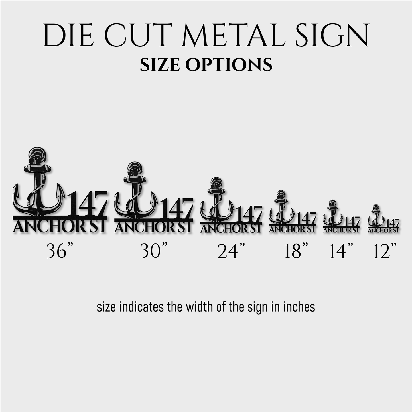 Nautical Anchor Metal Address Sign