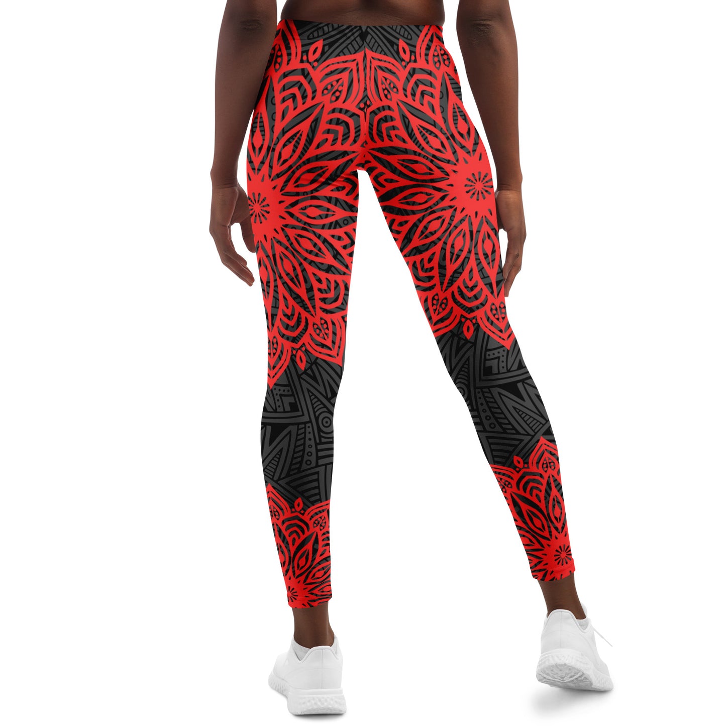 Red and Black Mandala Leggings