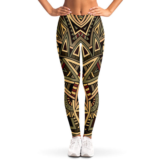 Green & Yellow Pattern Leggings