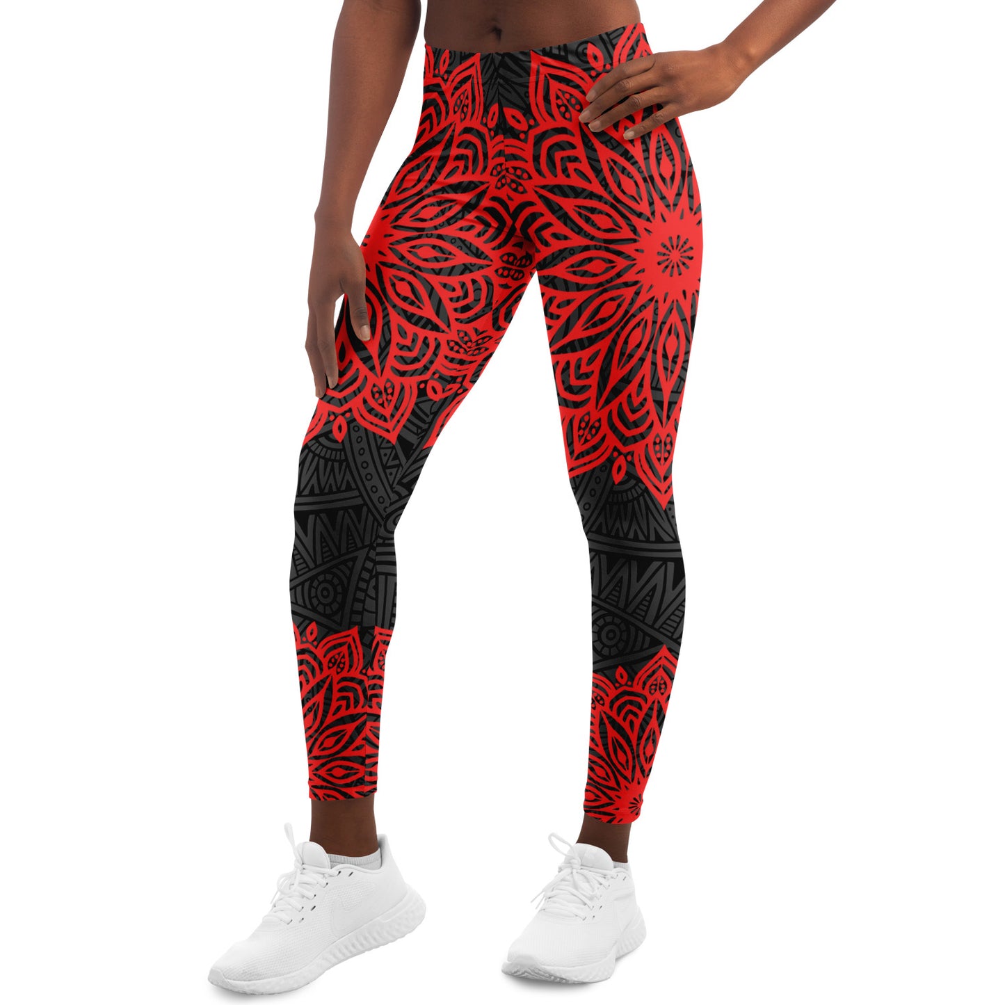 Red and Black Mandala Leggings