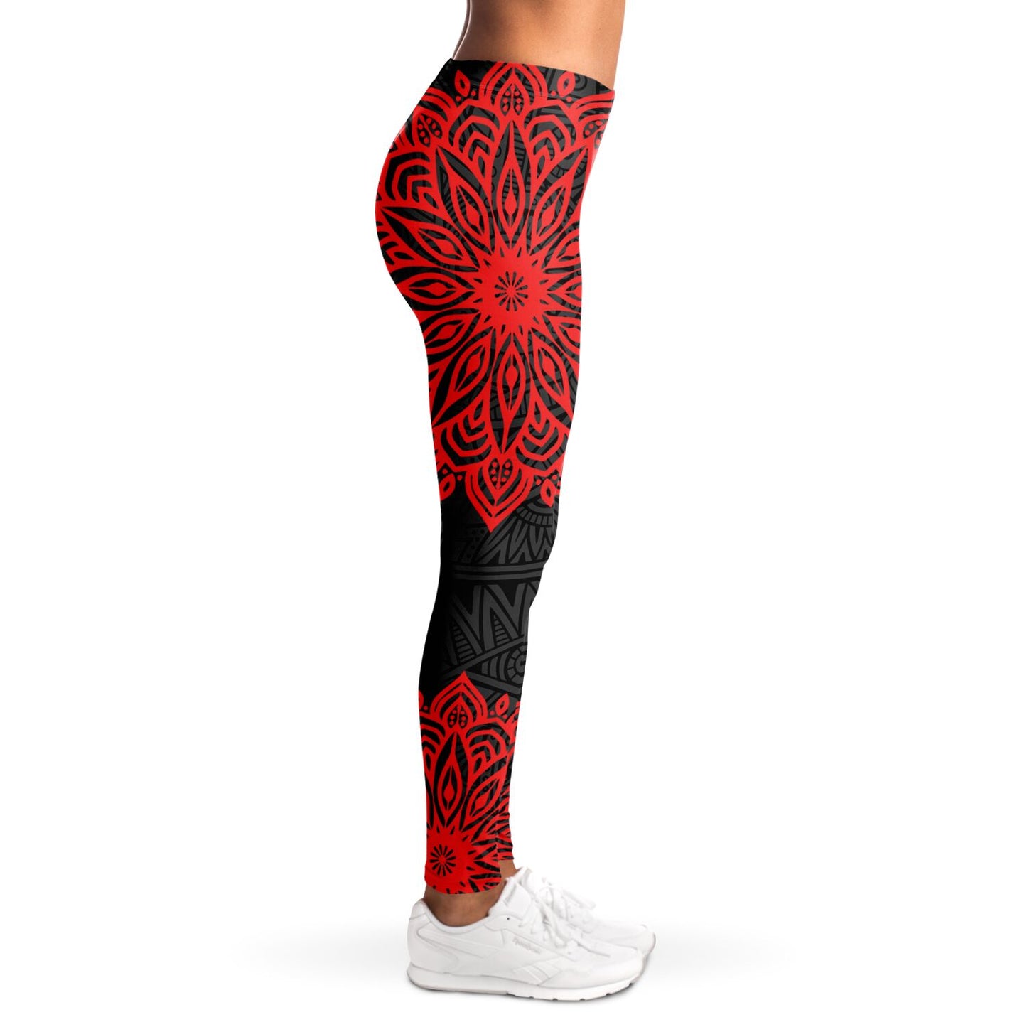 Red and Black Mandala Leggings