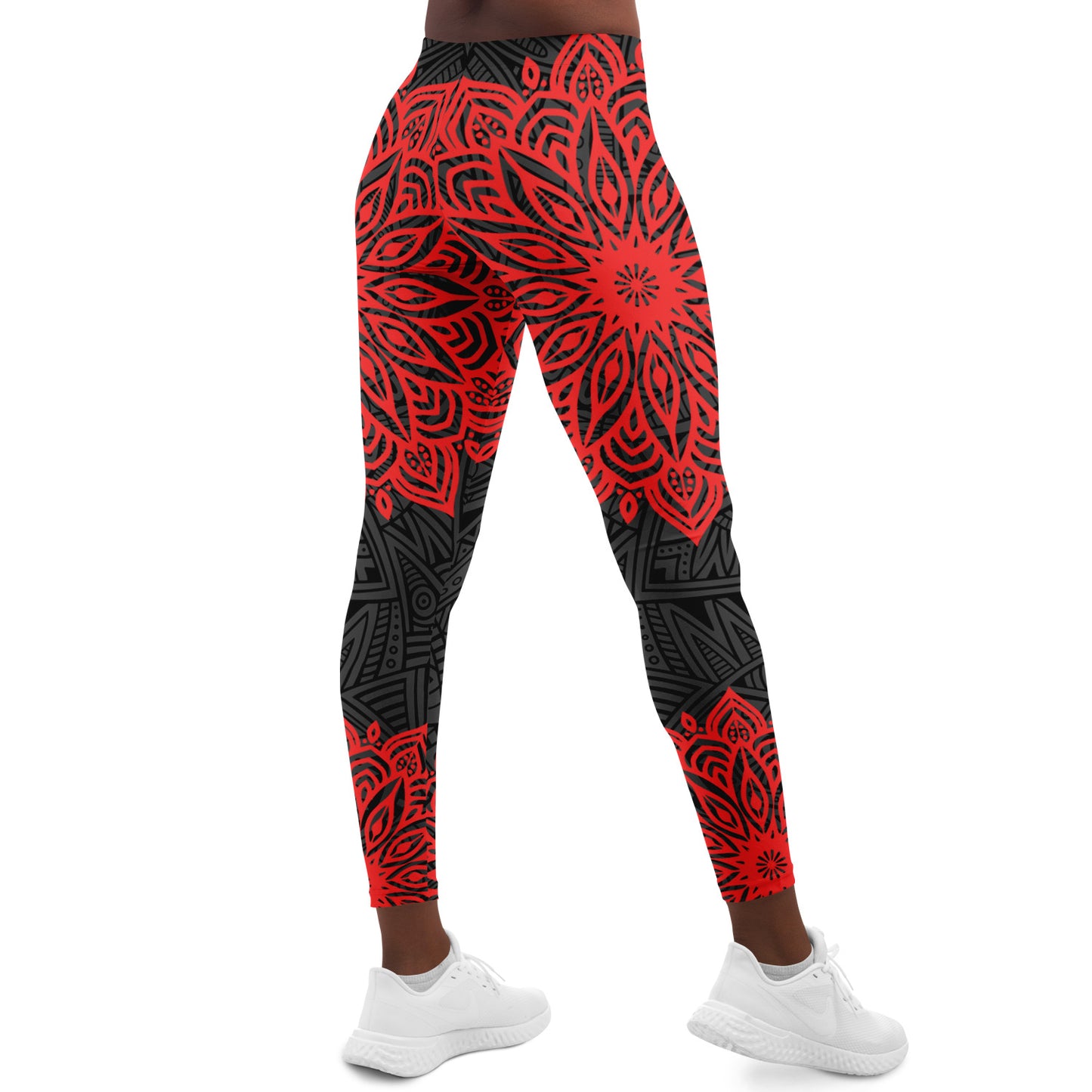 Red and Black Mandala Leggings