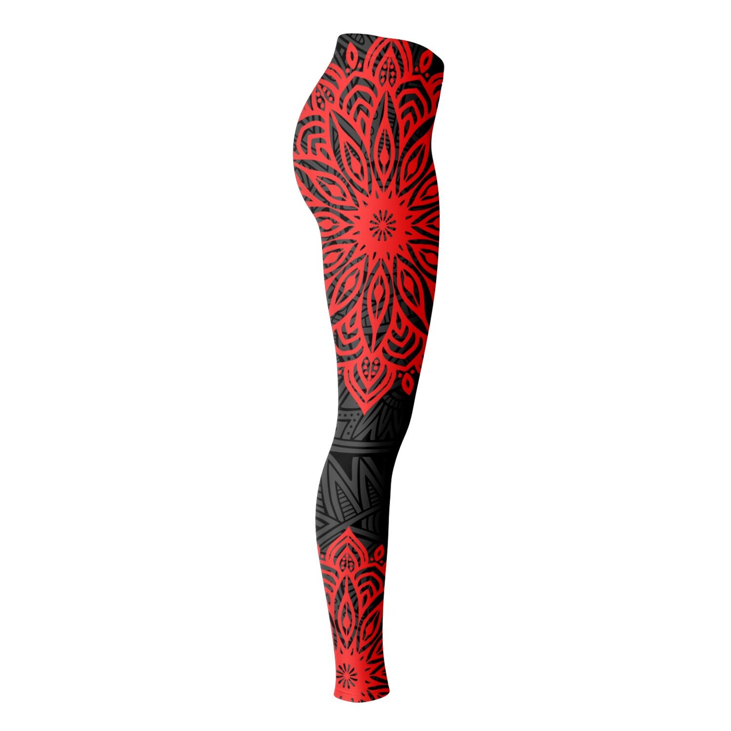 Red and Black Mandala Leggings