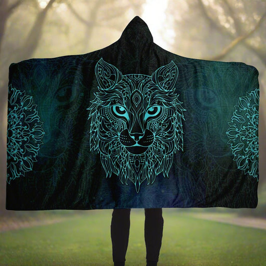 Mystic Lynx Hooded Blanket